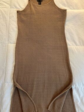 House of Harlow 1960 Tan Ribbed Knit Tank Dress
